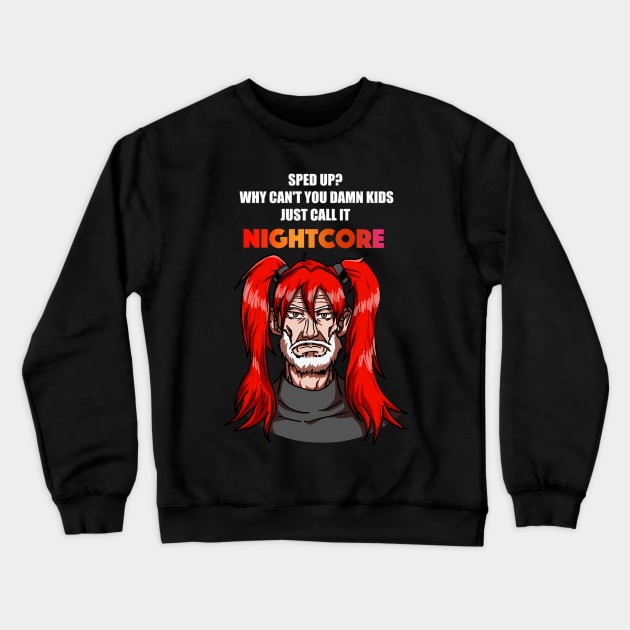 CoOf Call It Nightcore Old In Red Anime Wig (ny) Crewneck Sweatshirt by keng-dela